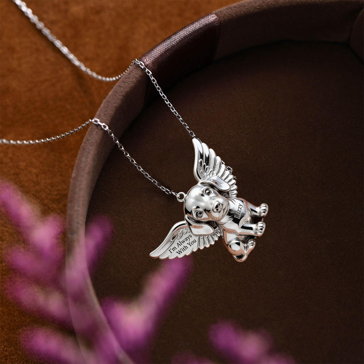 J'aime mon chien - Collier pendentif personnalisé en acrylique en forme de chien