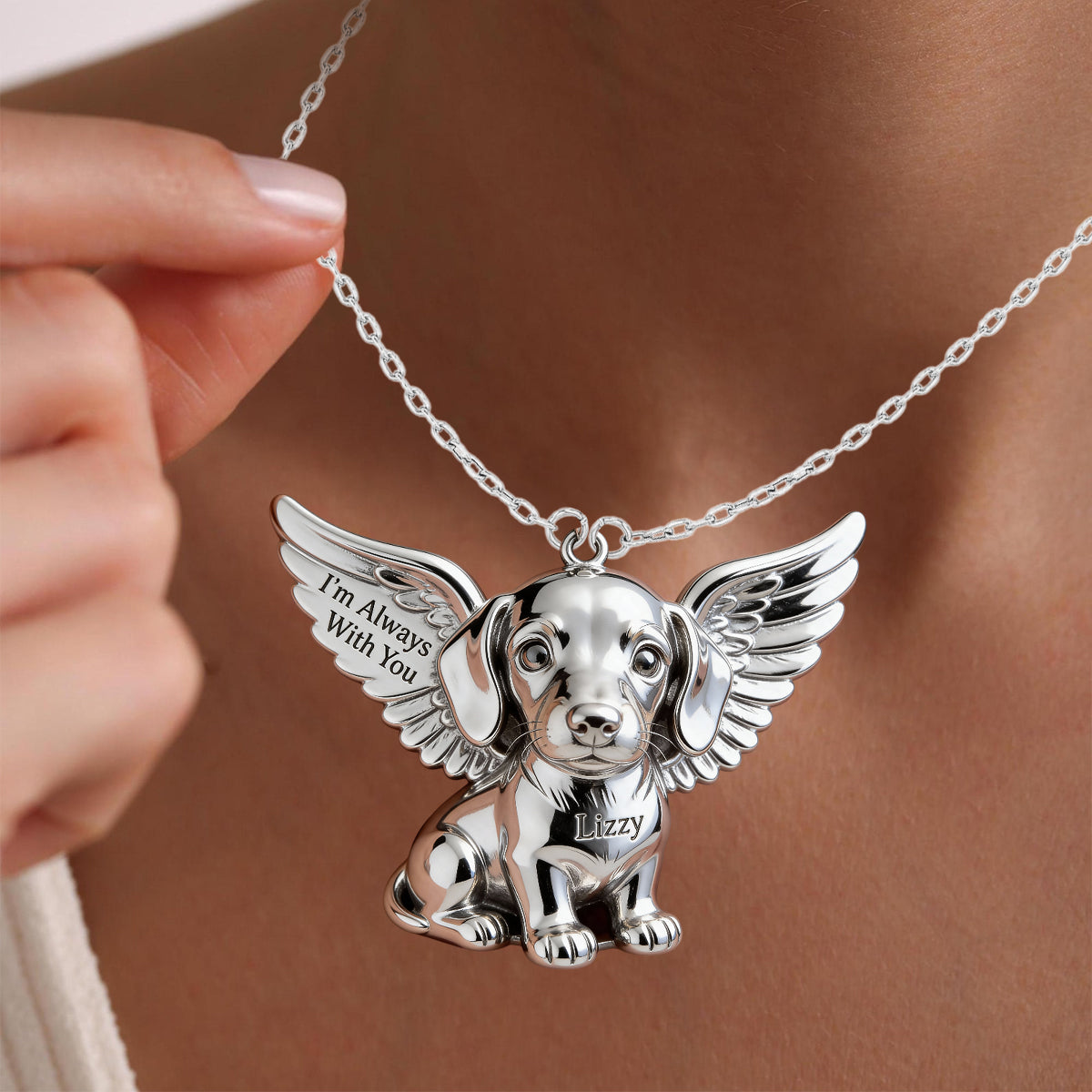 J'aime mon chien - Collier pendentif personnalisé en acrylique en forme de chien