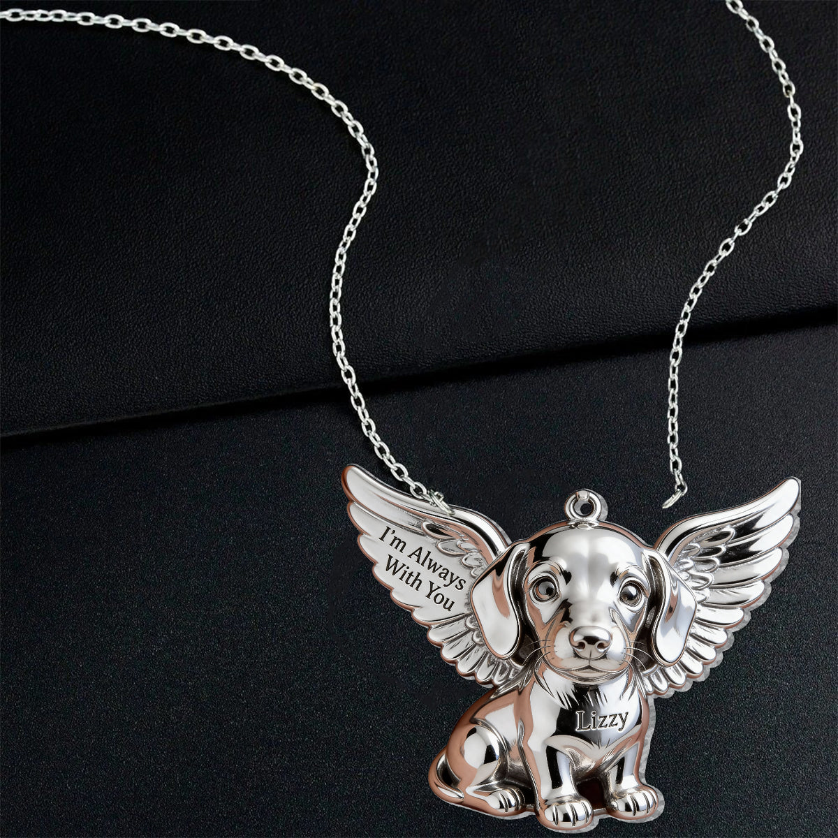 J'aime mon chien - Collier pendentif personnalisé en acrylique en forme de chien
