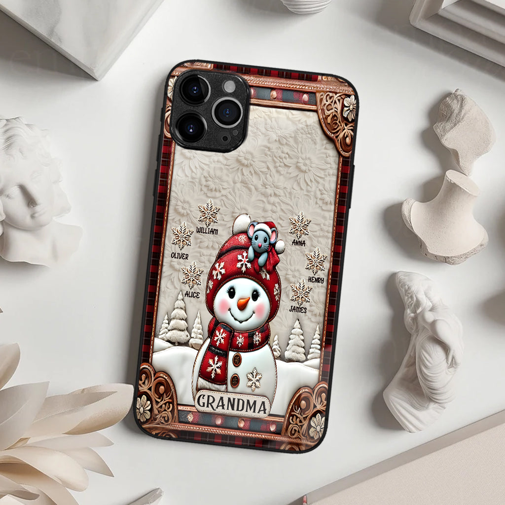 Grandma Snowman Christmas - Personalized Grandma Phone Case