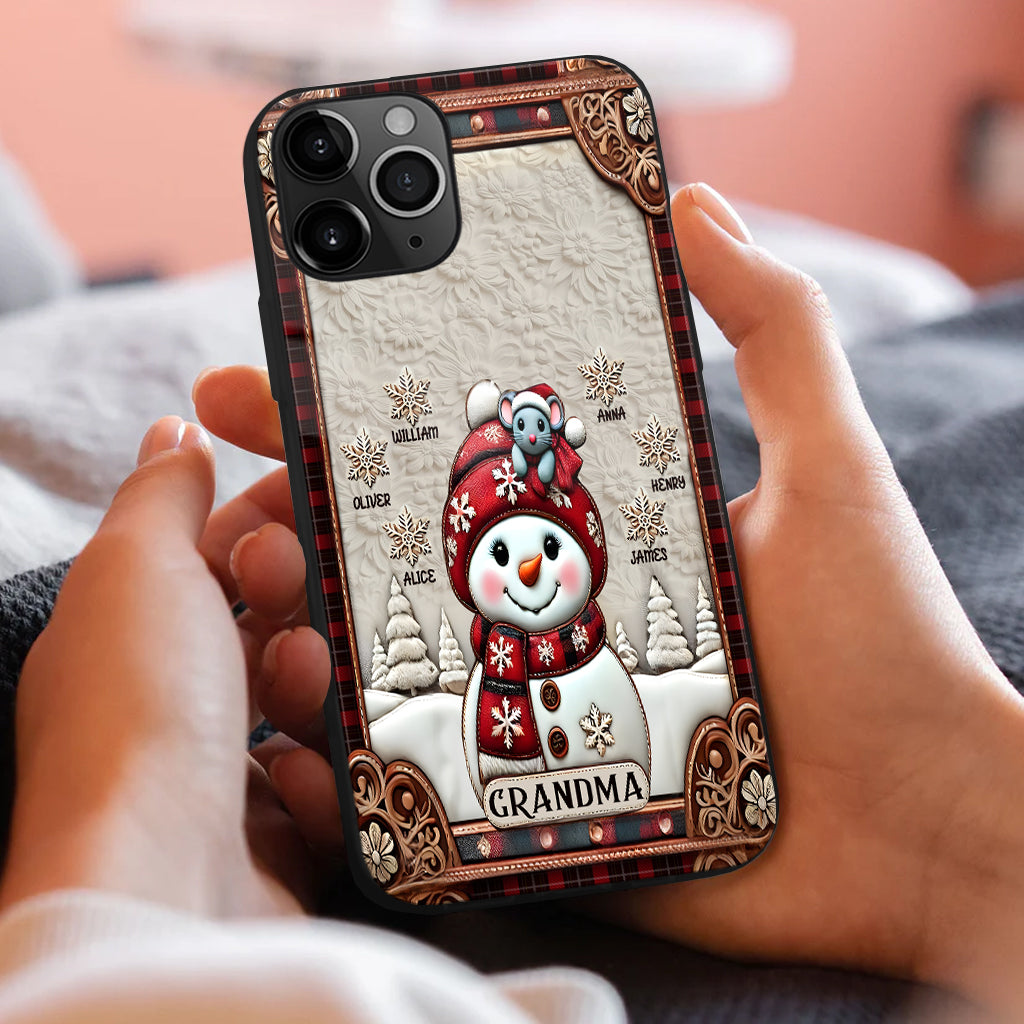 Grandma Snowman Christmas - Personalized Grandma Phone Case