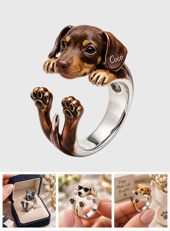 Little Paws, Endless Love - Personalized Dog Adjustable Shaped Ring