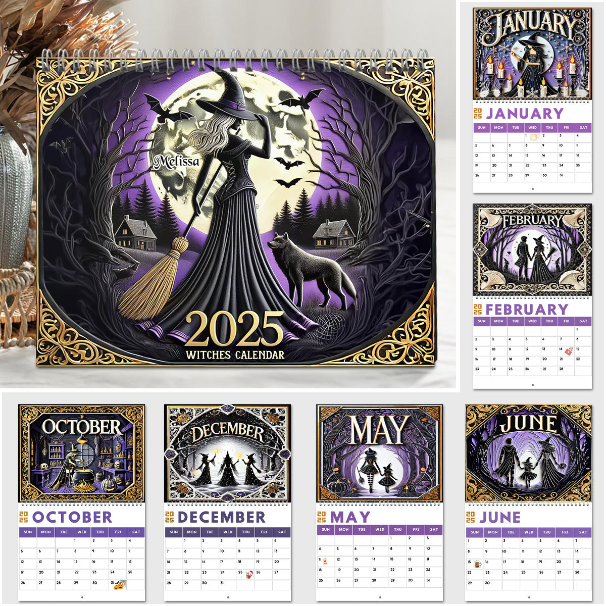 Witches Calendar - Personalized Witch Wall Calendar & Desk Calendar