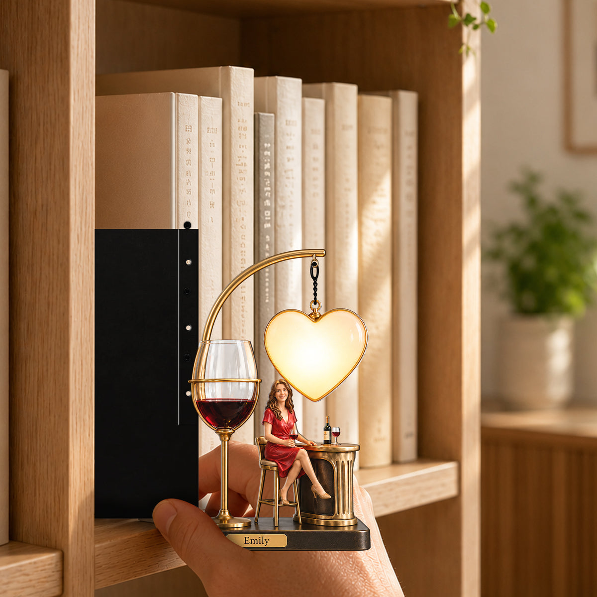 Any Photo - Personalized Wine Bookshelf Lamp