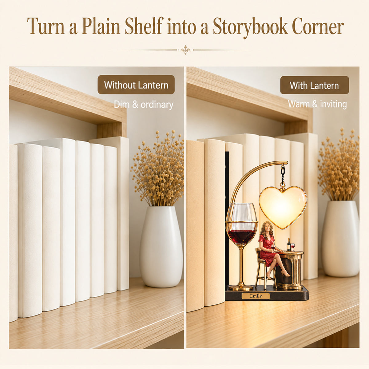 Any Photo - Personalized Wine Bookshelf Lamp