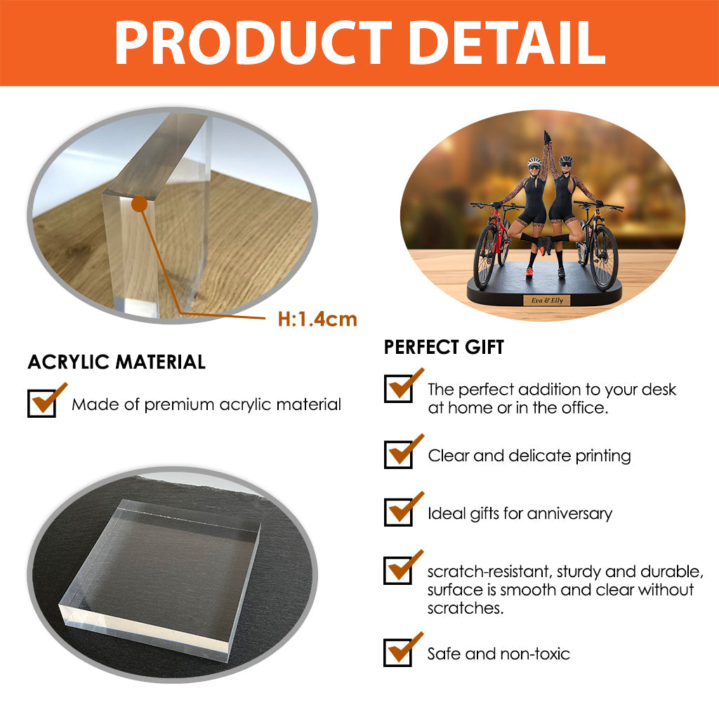Plaque acrylique personnalisée avec photo - Plaque de cyclisme sur mesure