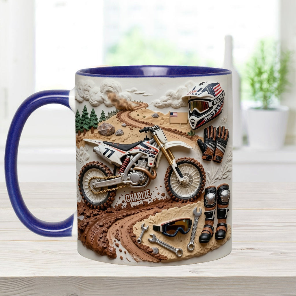 Mug et sous-verre personnalisés « Motocross »