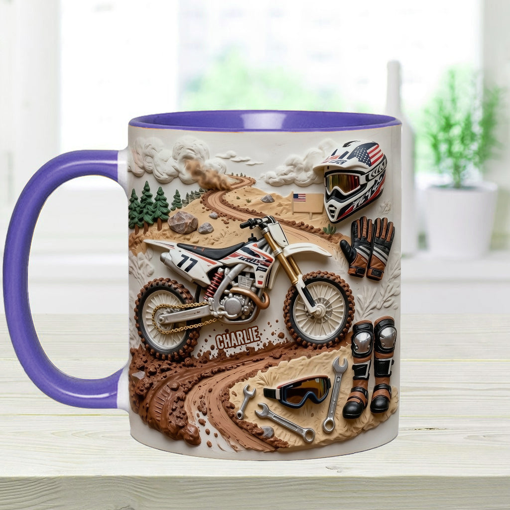 Mug et sous-verre personnalisés « Motocross »