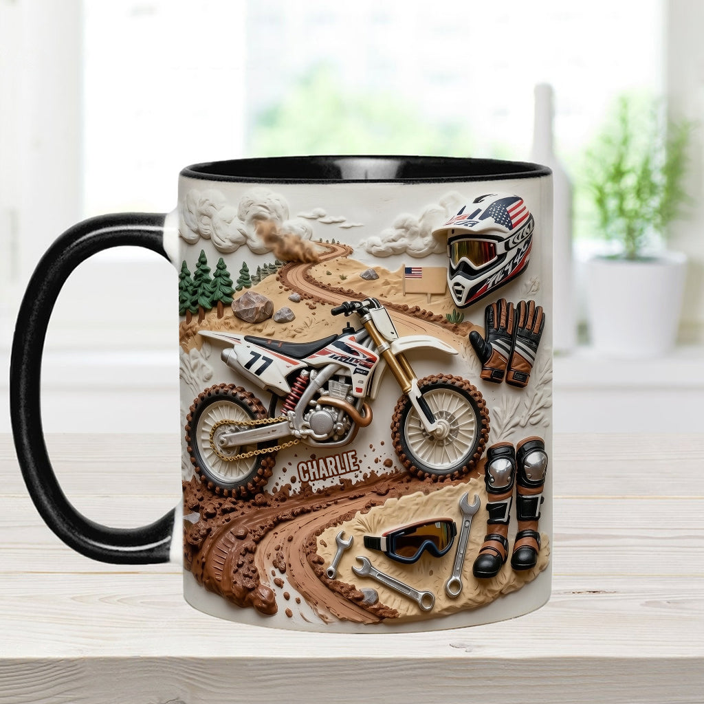 Mug et sous-verre personnalisés « Motocross »