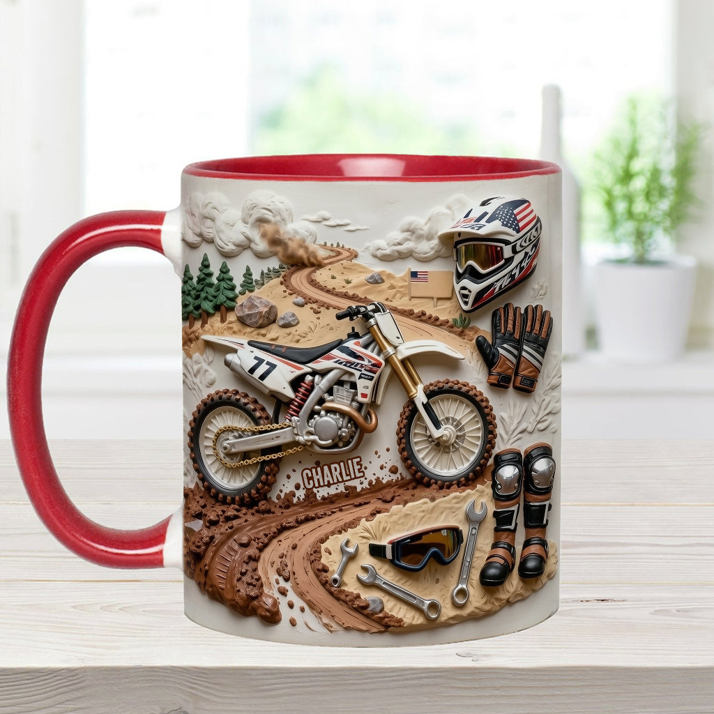 Mug et sous-verre personnalisés « Motocross »