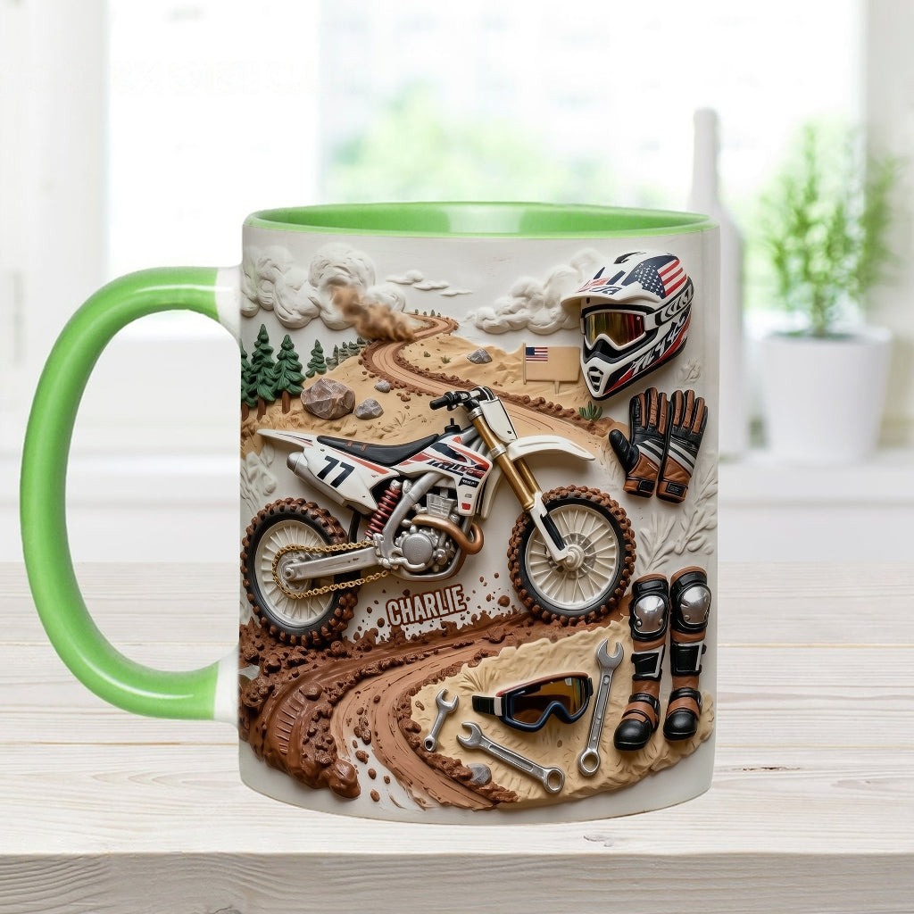 Mug et sous-verre personnalisés « Motocross »