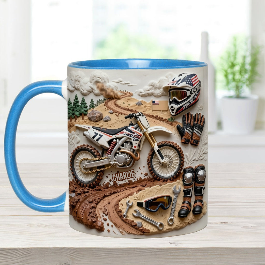 Mug et sous-verre personnalisés « Motocross »