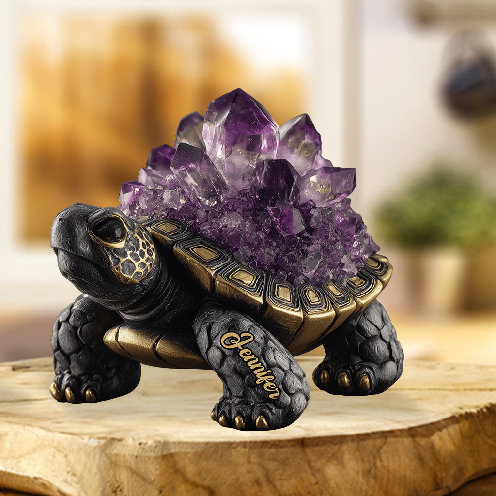 Améthyste/Quartz rose/Rubis/... Style Tortue - Plaque acrylique personnalisée en forme de tortue