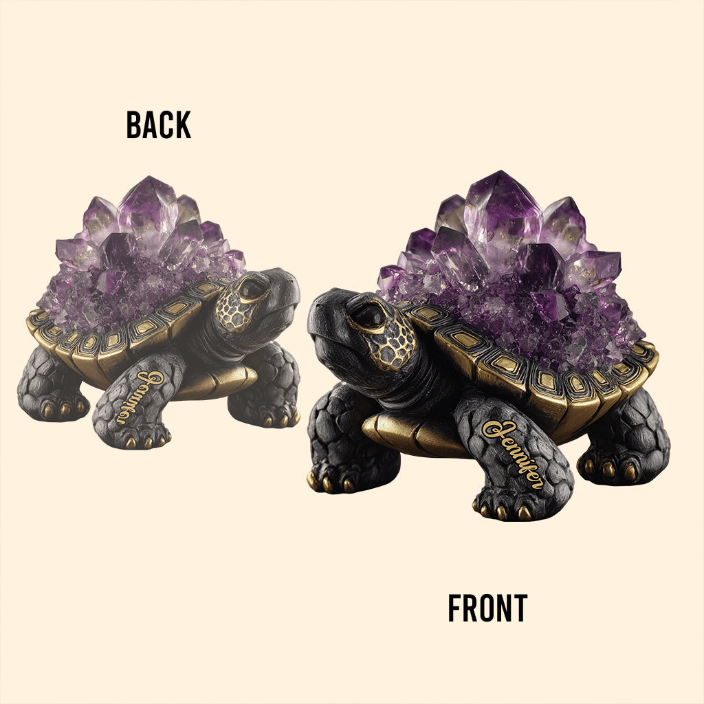 Améthyste/Quartz rose/Rubis/... Style Tortue - Plaque acrylique personnalisée en forme de tortue