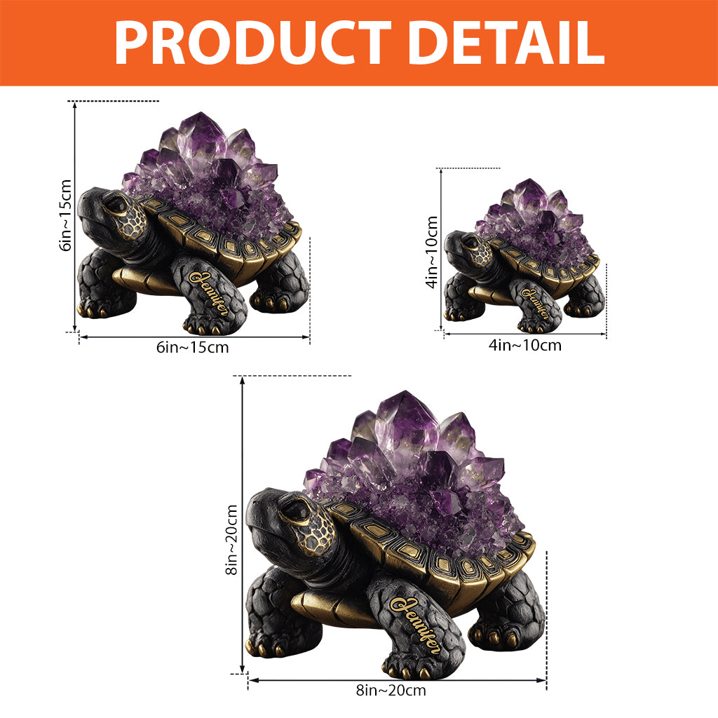 Améthyste/Quartz rose/Rubis/... Style Tortue - Plaque acrylique personnalisée en forme de tortue