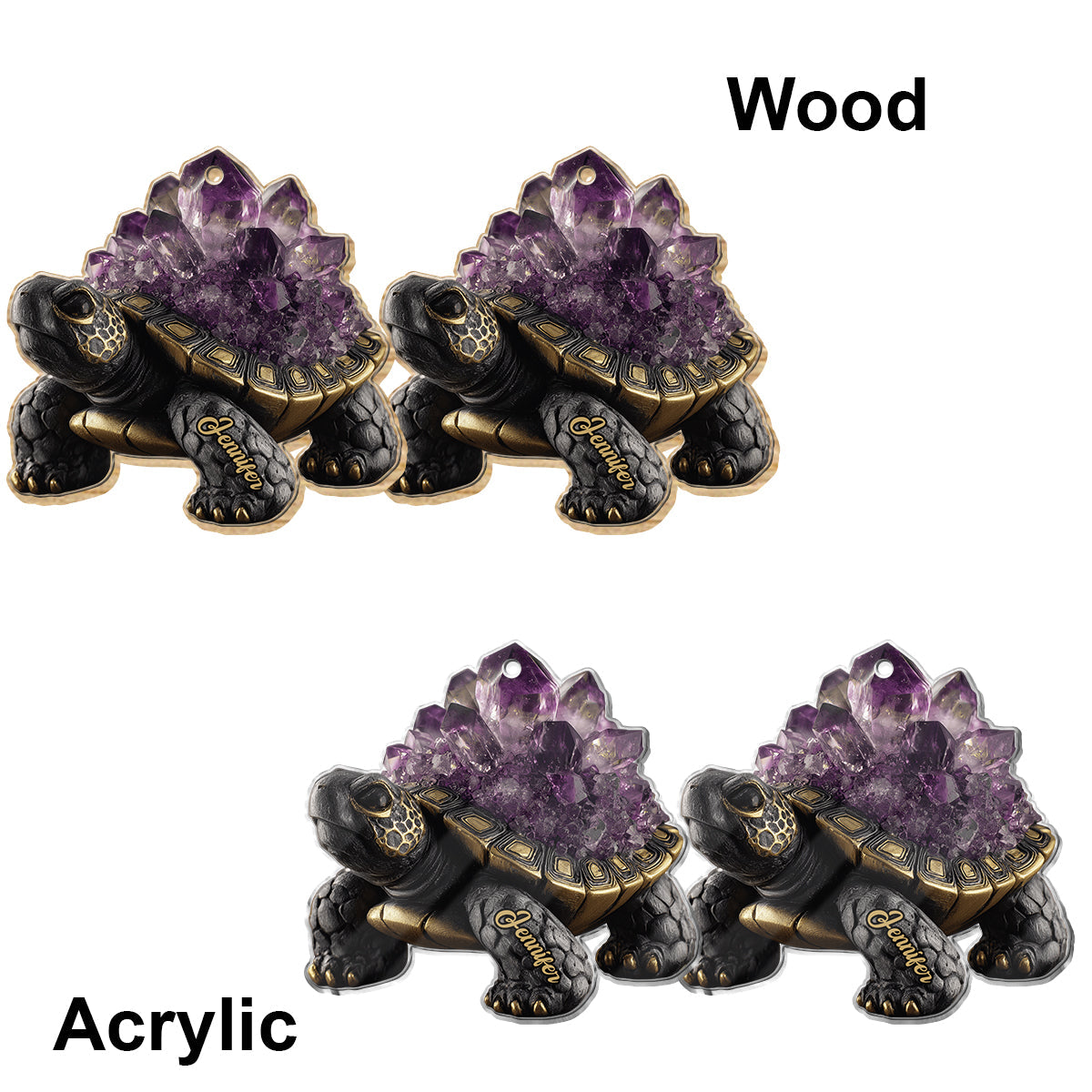 Boucles d'oreilles tortue personnalisées style améthyste/quartz rose/rubis/...