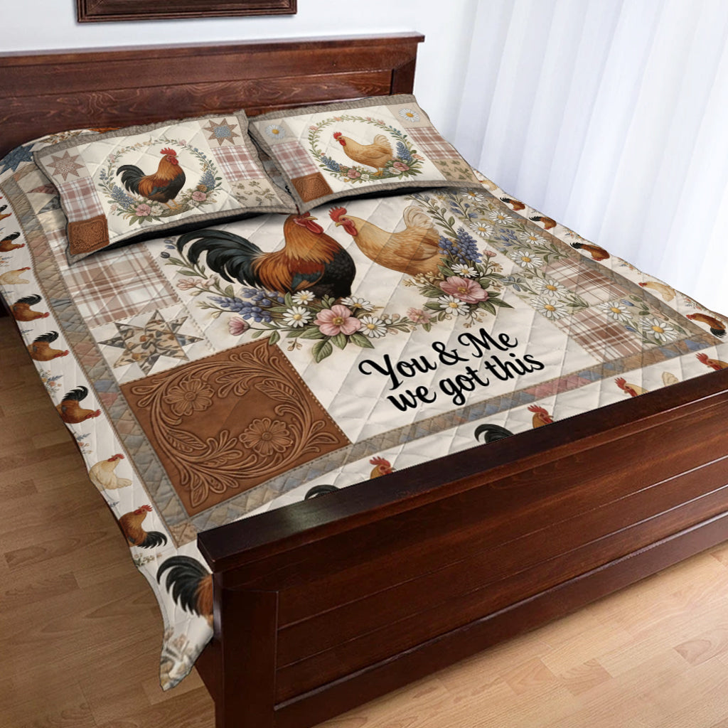 You & Me We Got This - Personalized Chicken Quilt Set