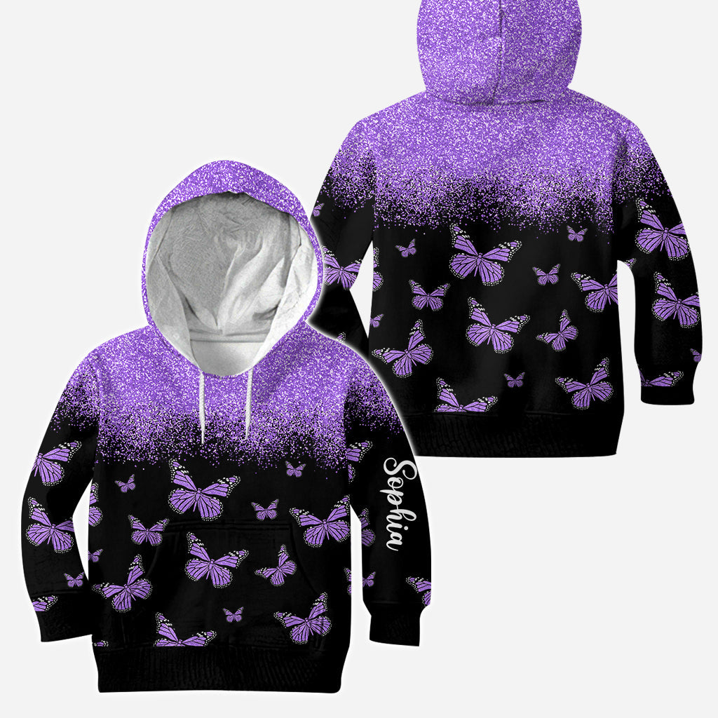 J'adore les papillons - Sweat à capuche et legging personnalisés papillons