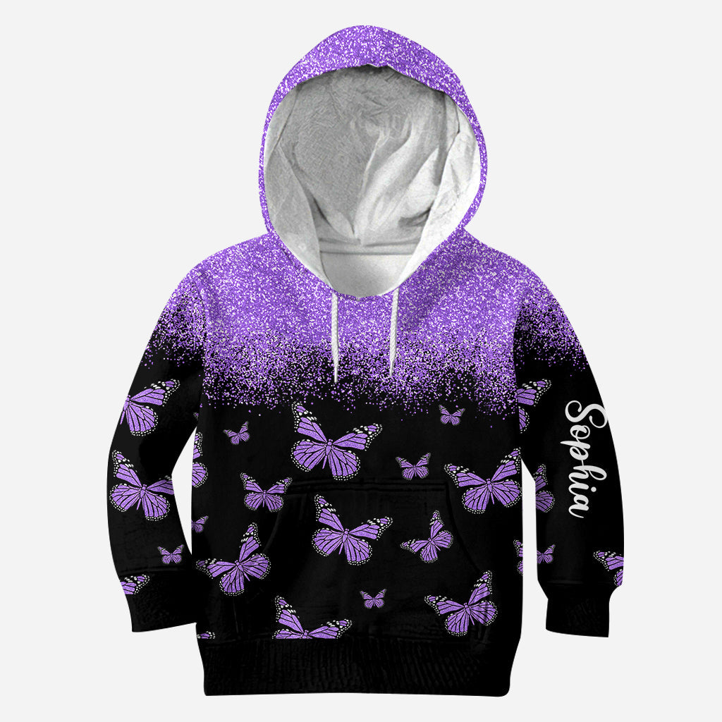 J'adore les papillons - Sweat à capuche et legging personnalisés papillons