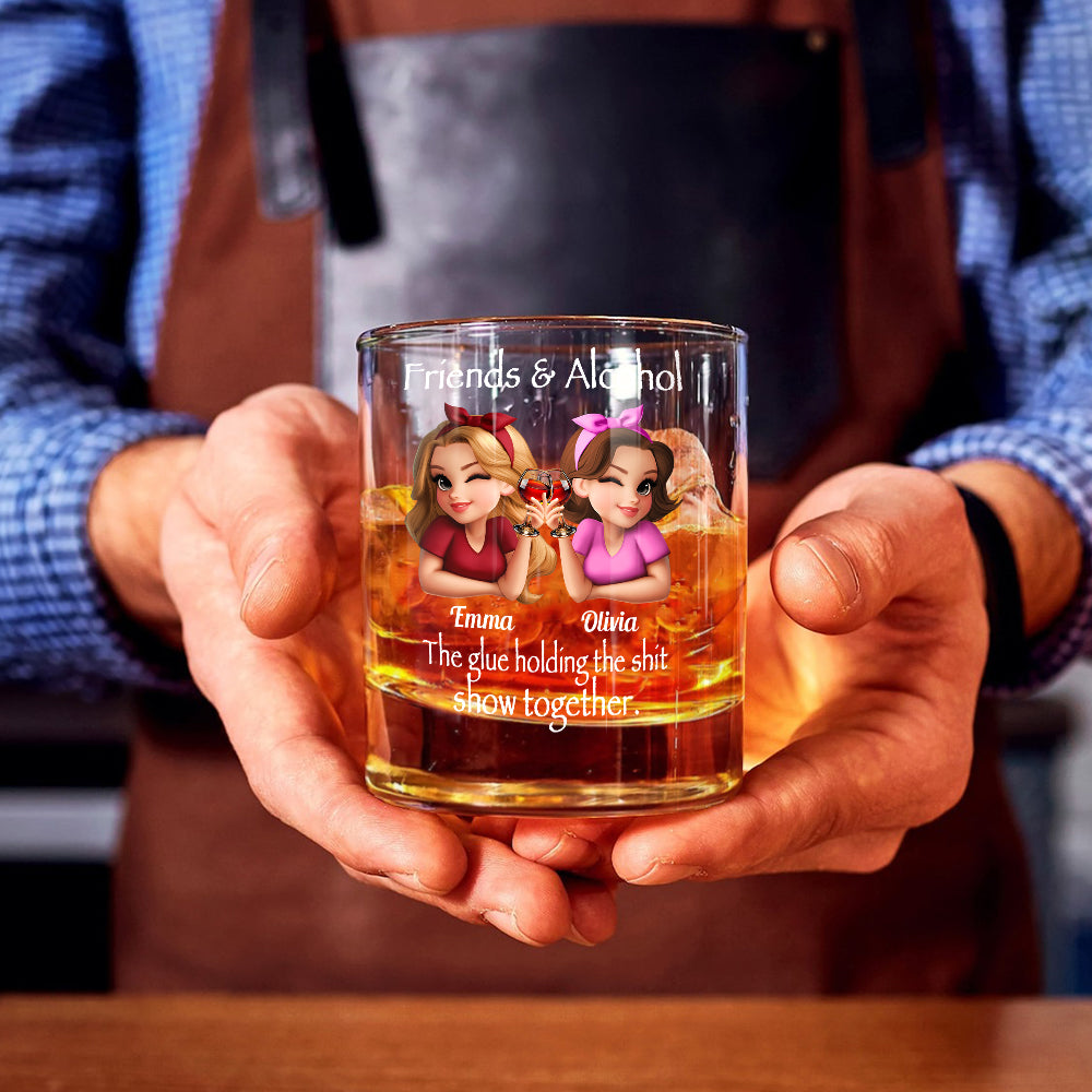 Friends & Alcohol - Personalized Best Friend Whiskey Glass