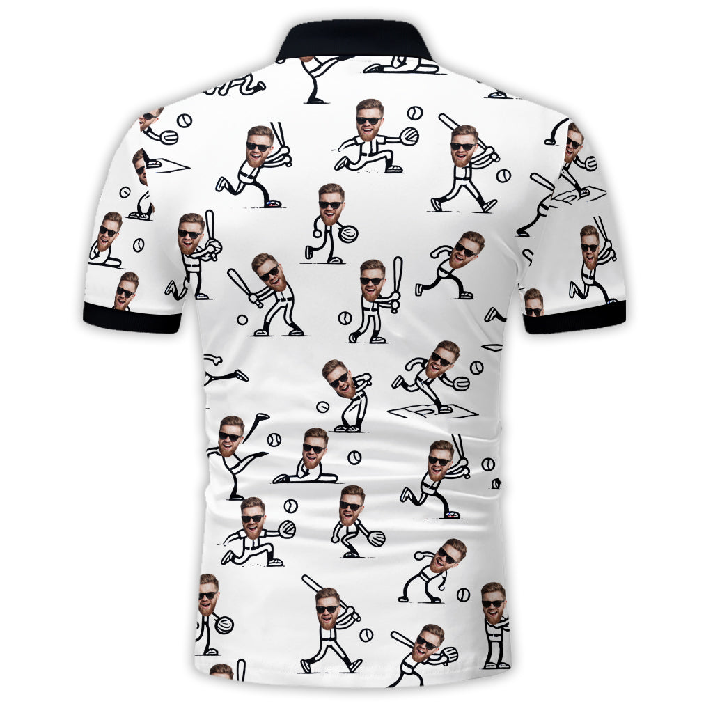 Cadeau pour papa, mari, fils fan de baseball... - Polo de baseball personnalisé