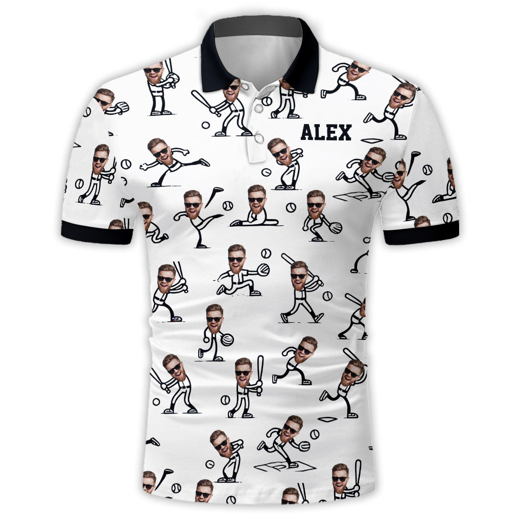 Cadeau pour papa, mari, fils fan de baseball... - Polo de baseball personnalisé