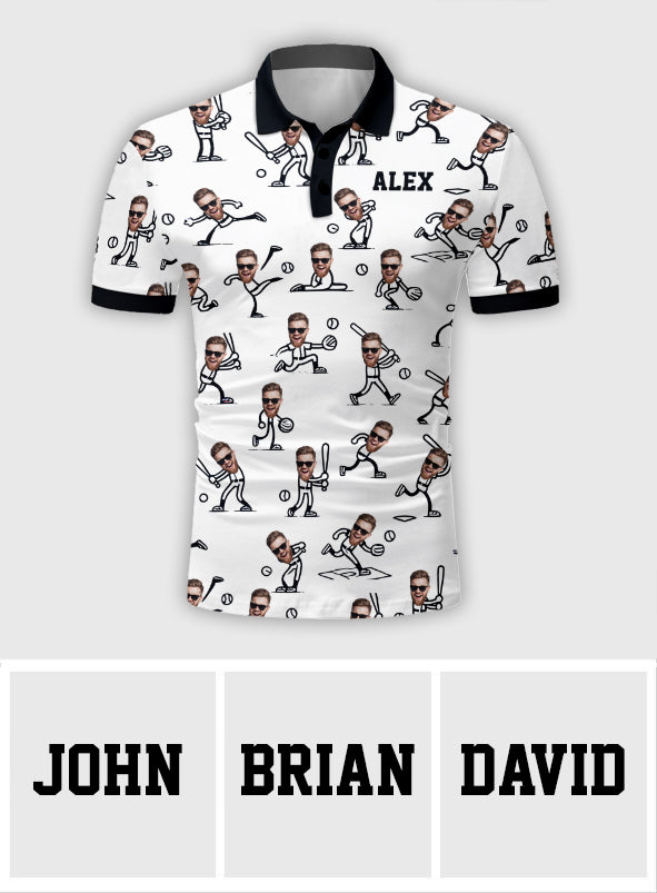 Cadeau pour papa, mari, fils fan de baseball... - Polo de baseball personnalisé