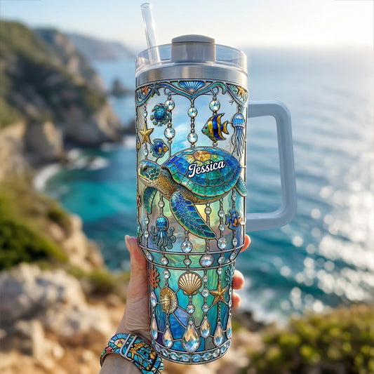 Tortue Océan - Tasse Personnalisée avec Poignée