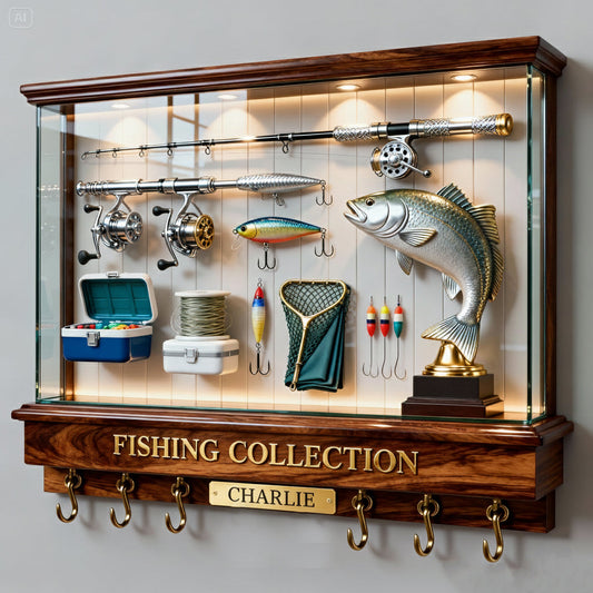 Love Fishing - Personalized Fishing Custom Shaped Hanging Rack