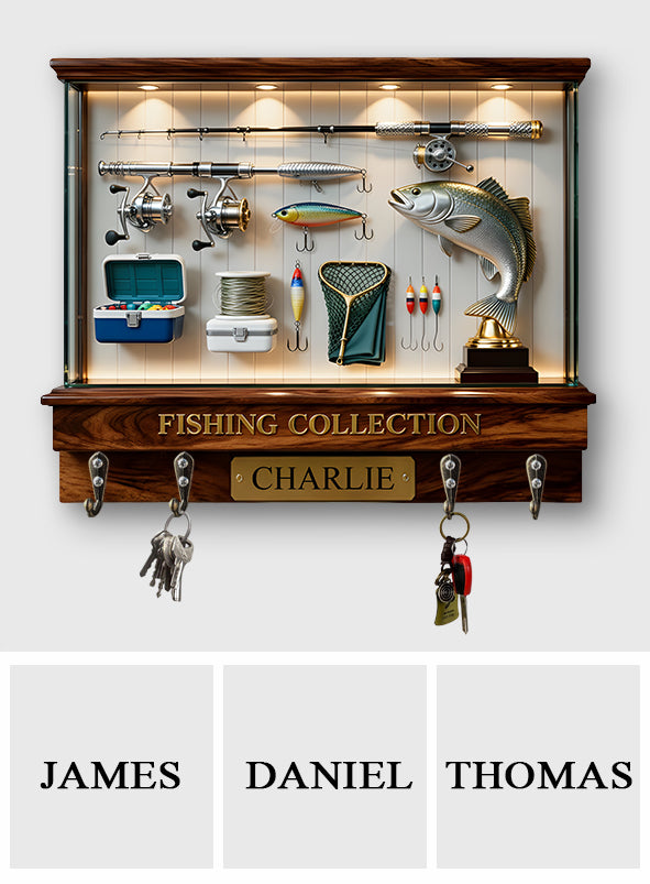 Love Fishing - Personalized Fishing Custom Shaped Hanging Rack