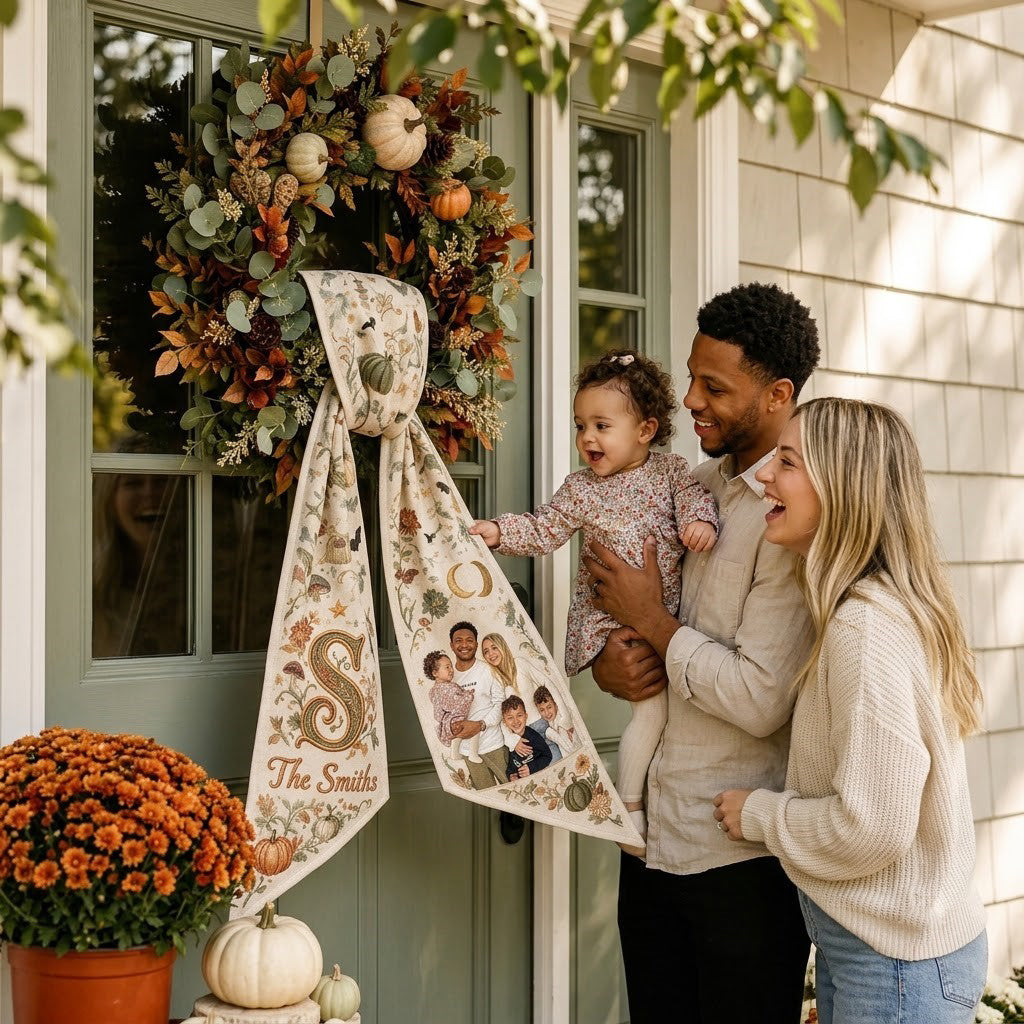 Décor de Saison Automnale - Sash/ Ruban Décoratif Personnalisé