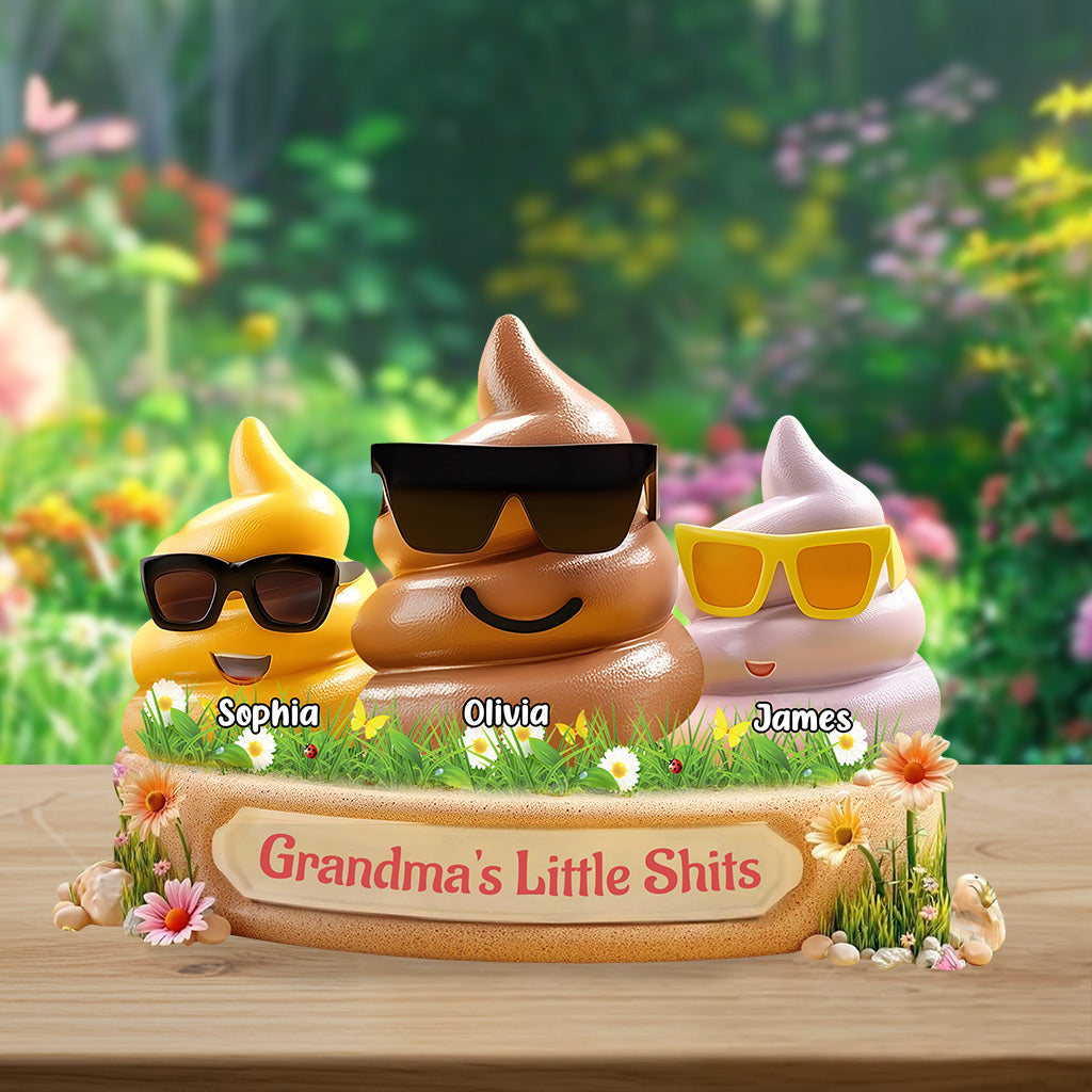 Cadeau pour grand-mère, maman - Petites pestes - Plaque acrylique personnalisée en forme de grand-mère