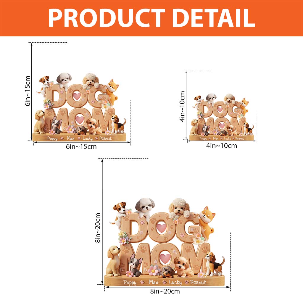 Maman de chien - Plaque acrylique personnalisée en forme de chien