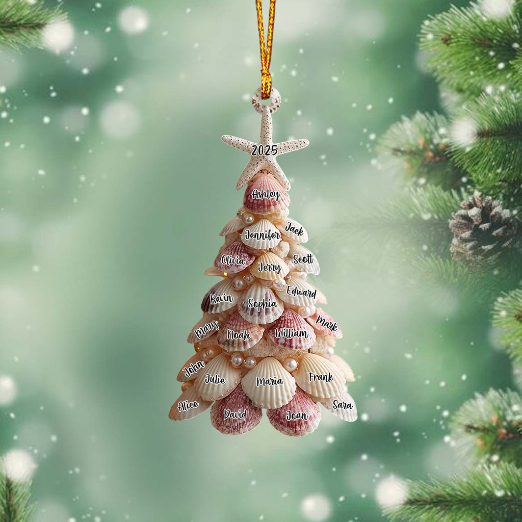 Sapin de Noël coquillage - Ornement familial personnalisé