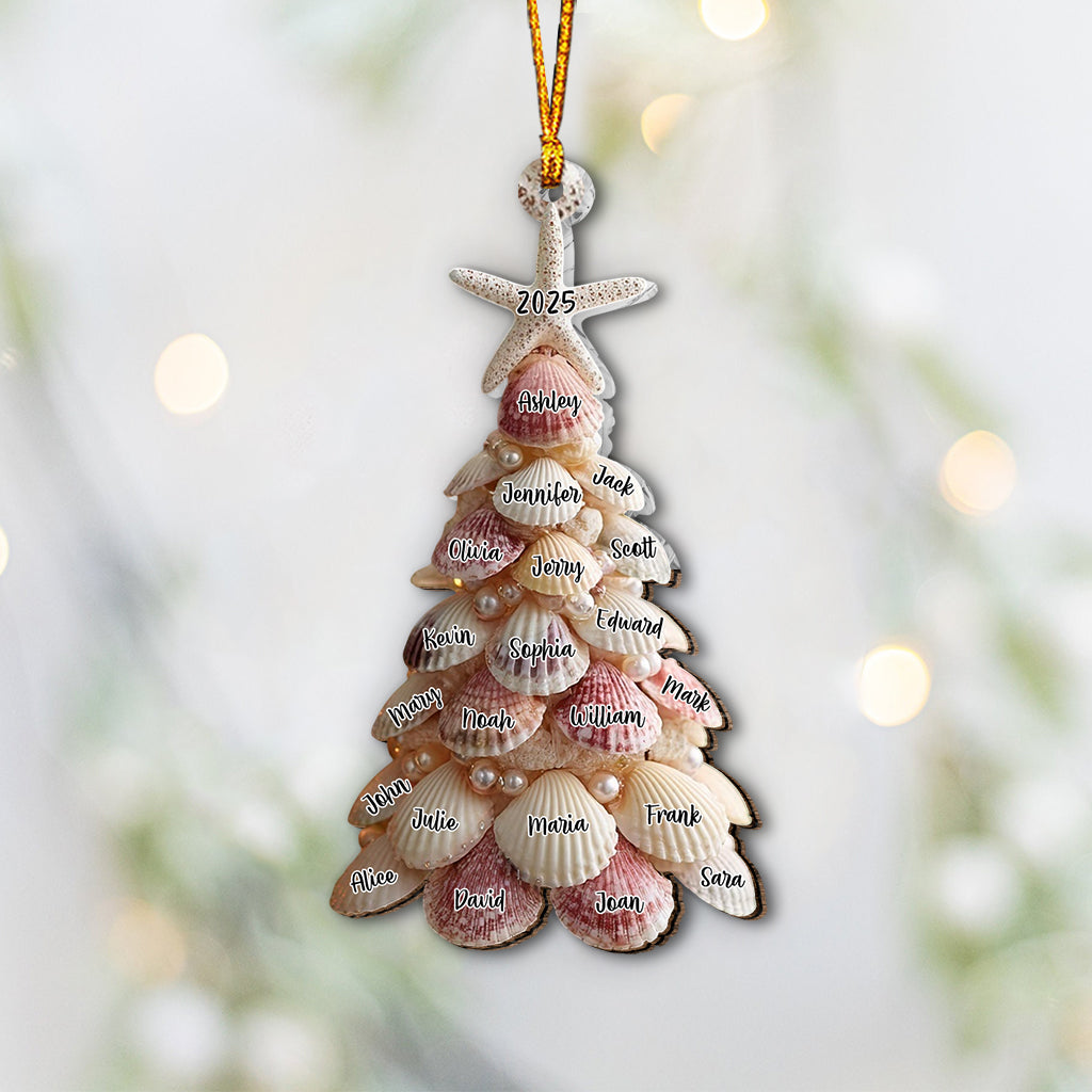 Sapin de Noël coquillage - Ornement familial personnalisé