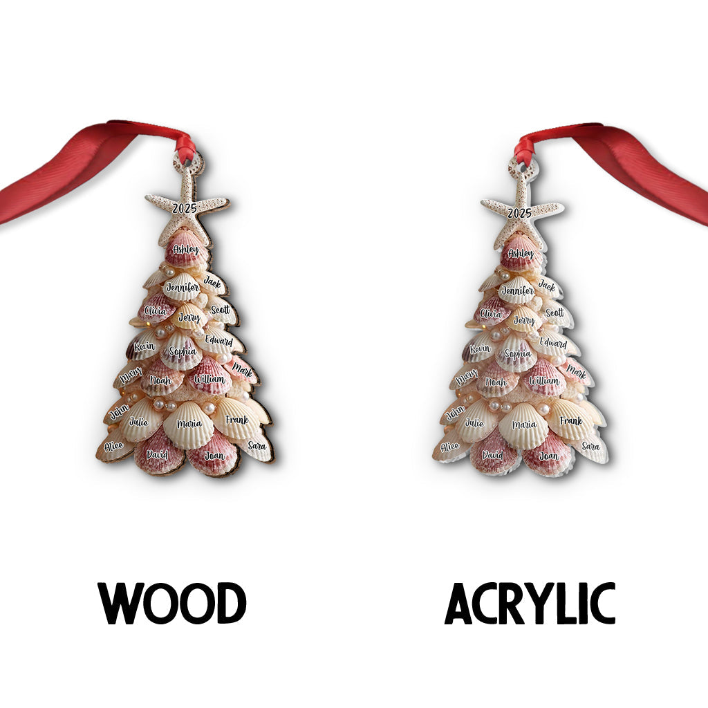 Sapin de Noël coquillage - Ornement familial personnalisé