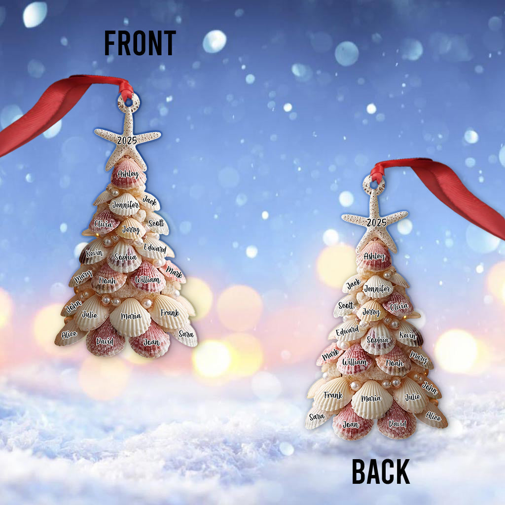 Sapin de Noël coquillage - Ornement familial personnalisé