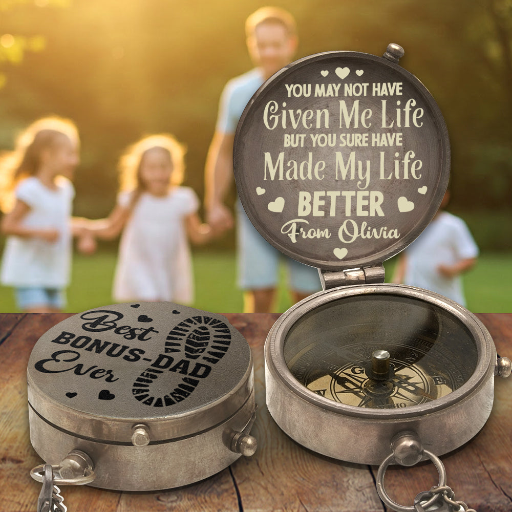 Best Bonus Dad Ever - Personalized Step Dad Compass