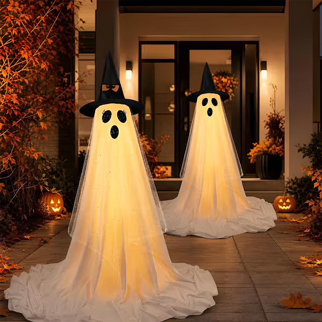 2PCS Glitter Mesh Ghost Light With Remote Control