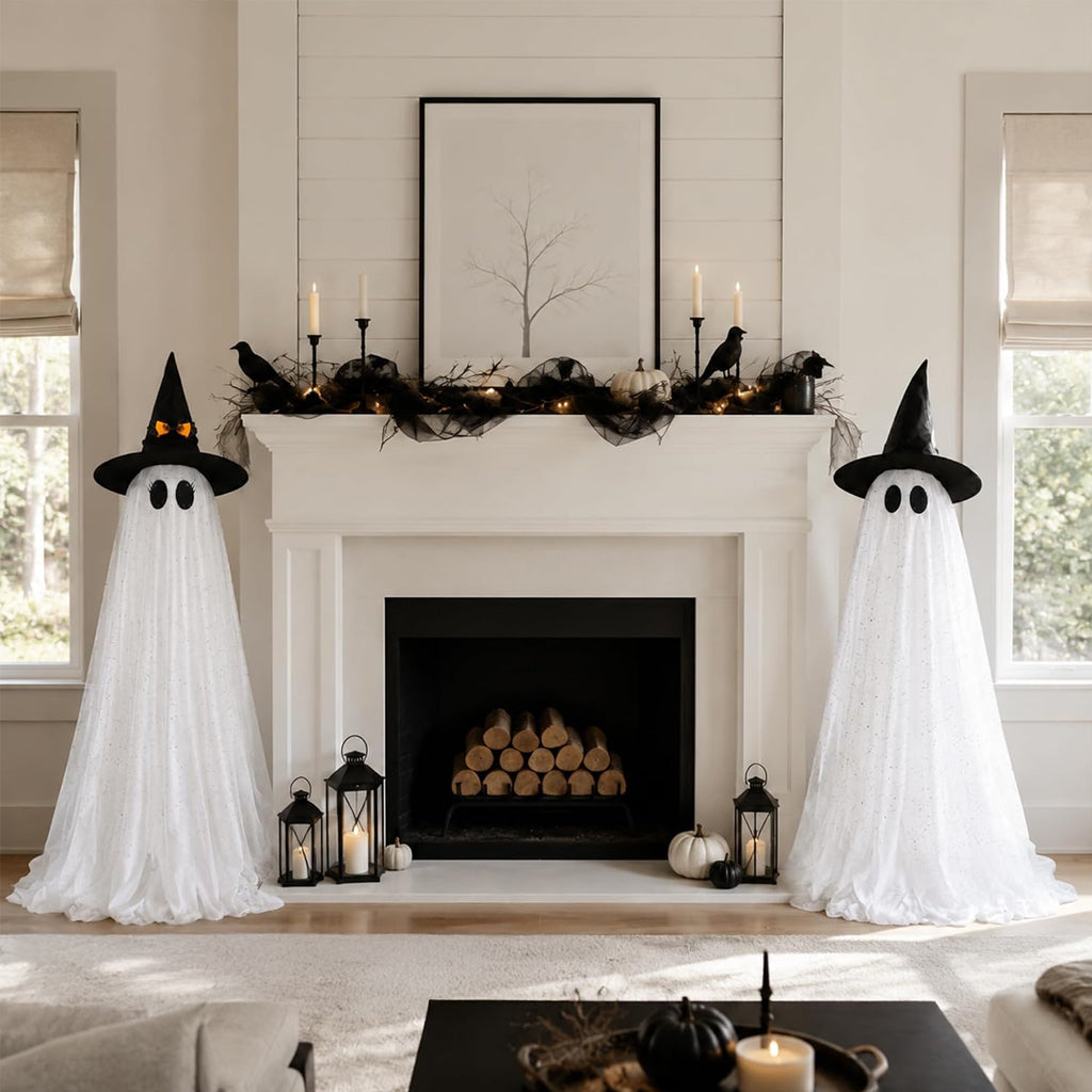 2PCS Glitter Mesh Ghost Light With Remote Control