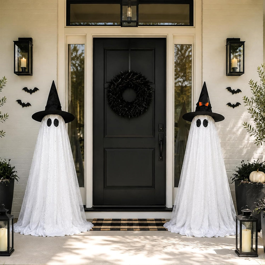 2PCS Glitter Mesh Ghost Light With Remote Control