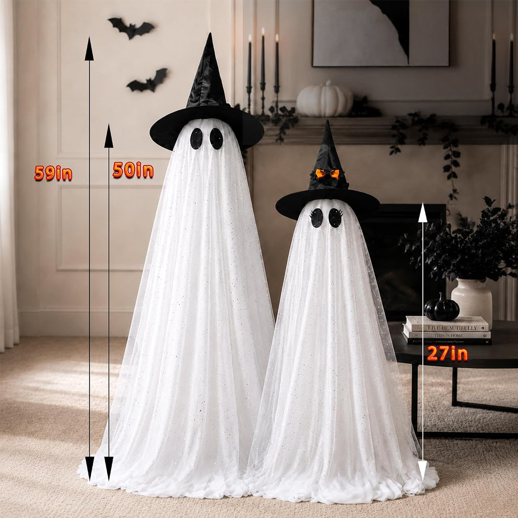 2PCS Glitter Mesh Ghost Light With Remote Control