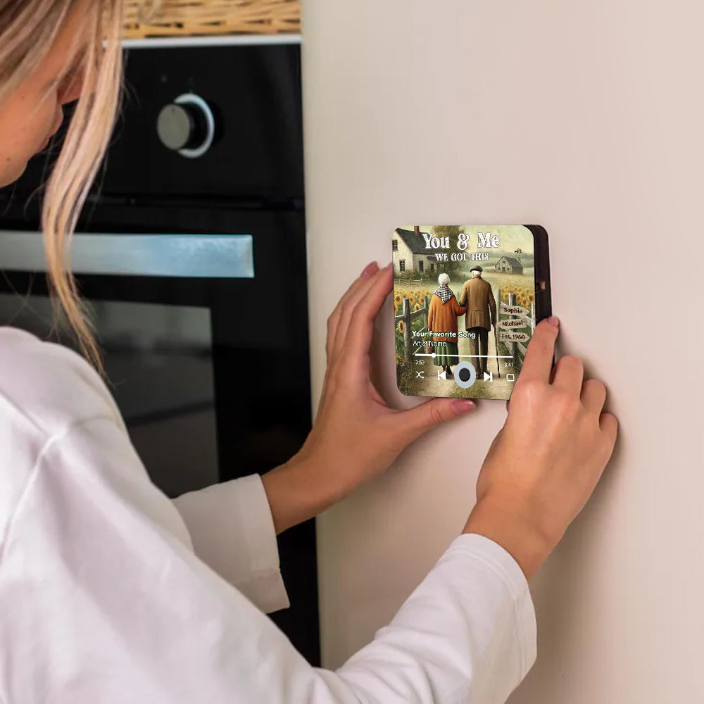 Eternal Love Couple Growing Old Together - Personalized Couple Music Fridge Magnet