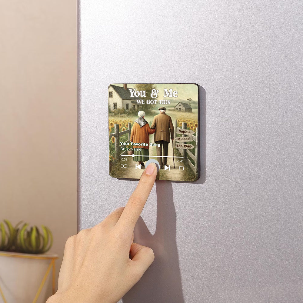 Eternal Love Couple Growing Old Together - Personalized Couple Music Fridge Magnet