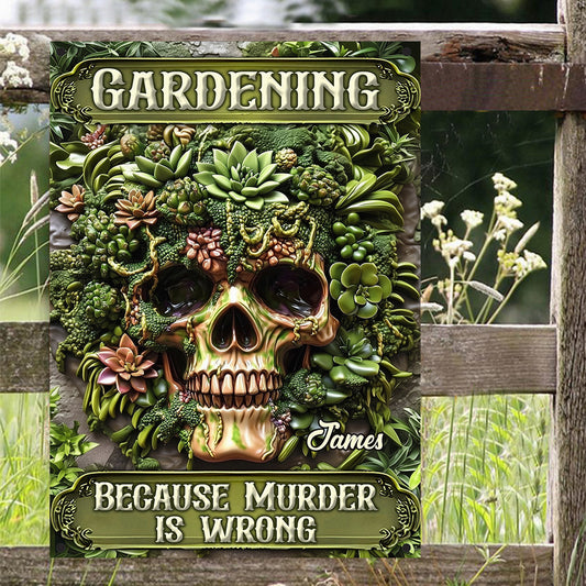 Cadeau pour les jardiniers - Panneau métallique rectangulaire personnalisé sur le thème du jardinage