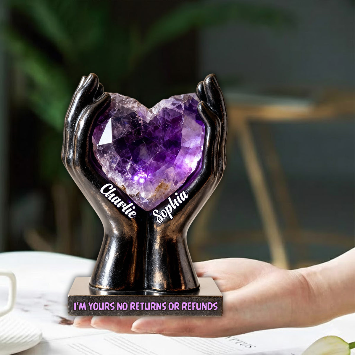 Jusqu'à ce que la mort nous sépare - Vase à fleurs en acrylique personnalisé pour couple, forme sur mesure