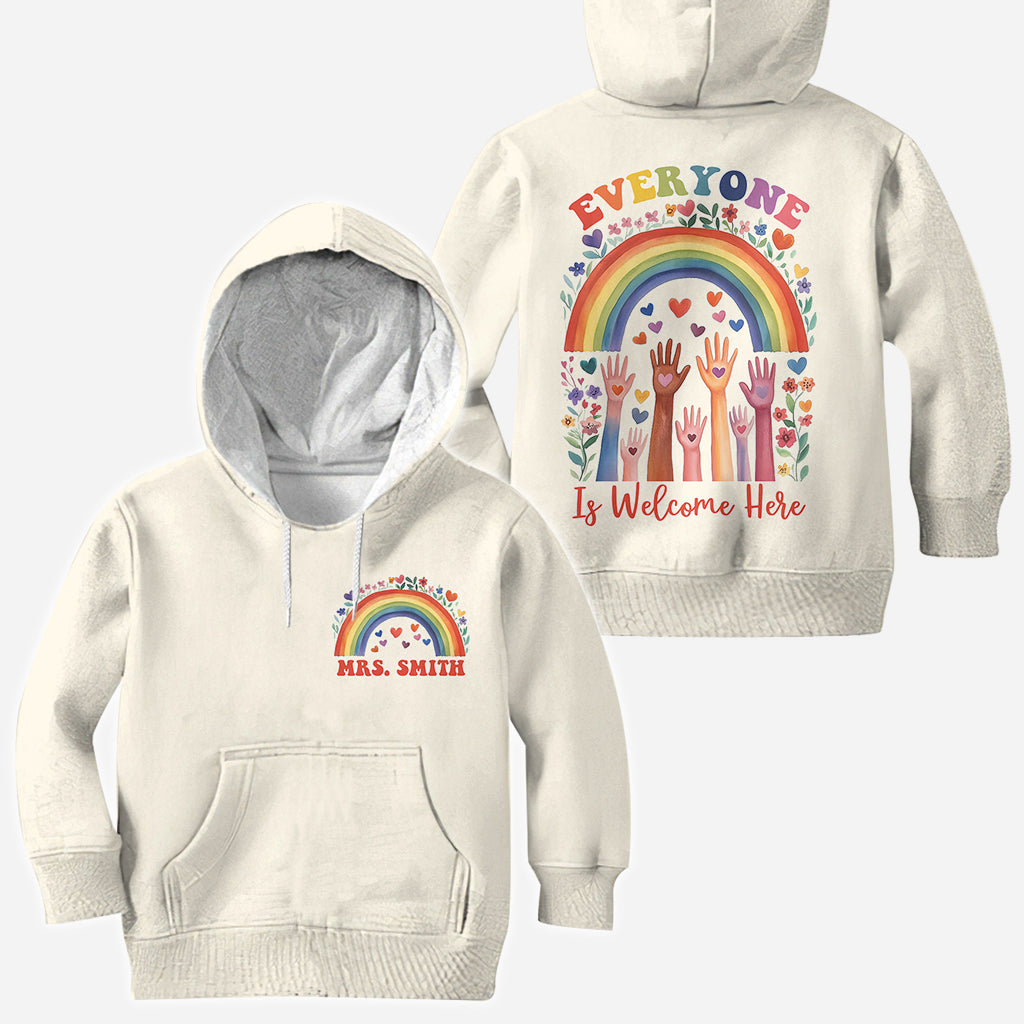 Everyone Is Welcome Here - Personalized Teacher All Over Shirt