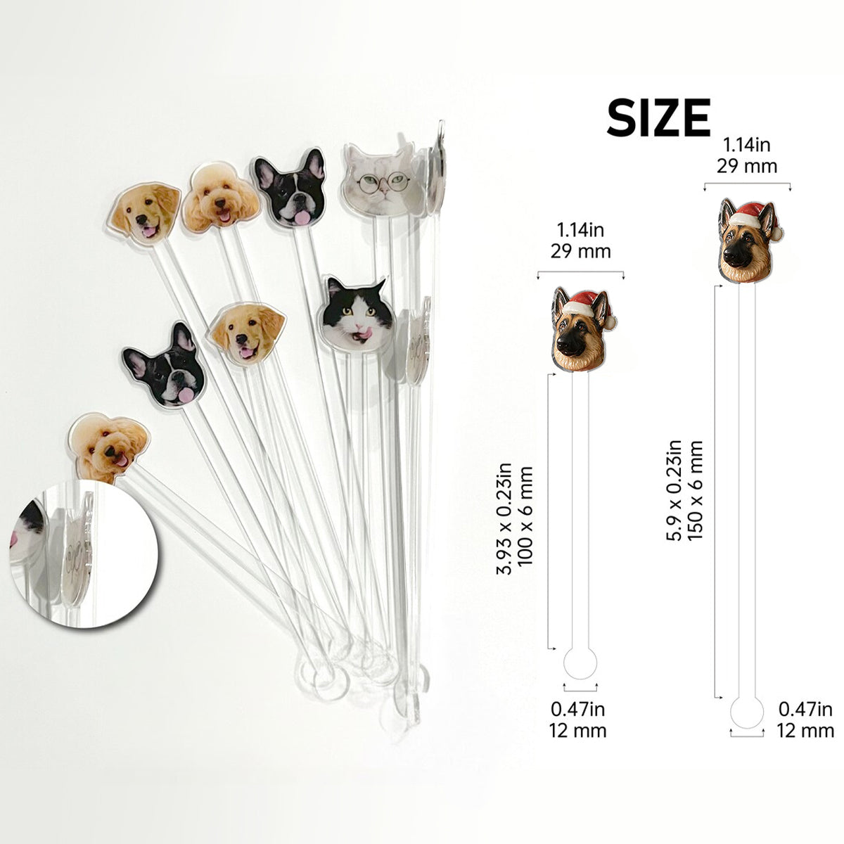 Christmas Time - Personalized Dog Set Accent Mug with Acrylic Stirrers