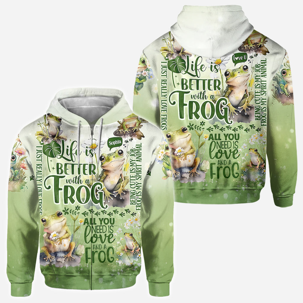 La vie est plus belle avec des grenouilles - T-shirt personnalisé avec des grenouilles