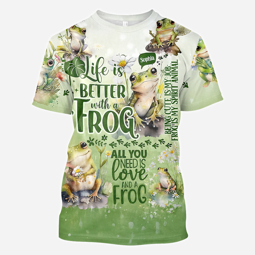 La vie est plus belle avec des grenouilles - T-shirt personnalisé avec des grenouilles